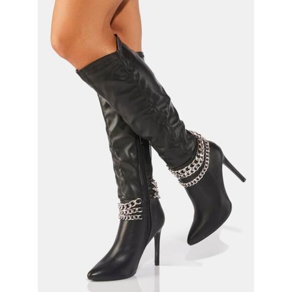 Shoes - STREET CHIC CHAIN OF FOOLS STILETTO BOOTS